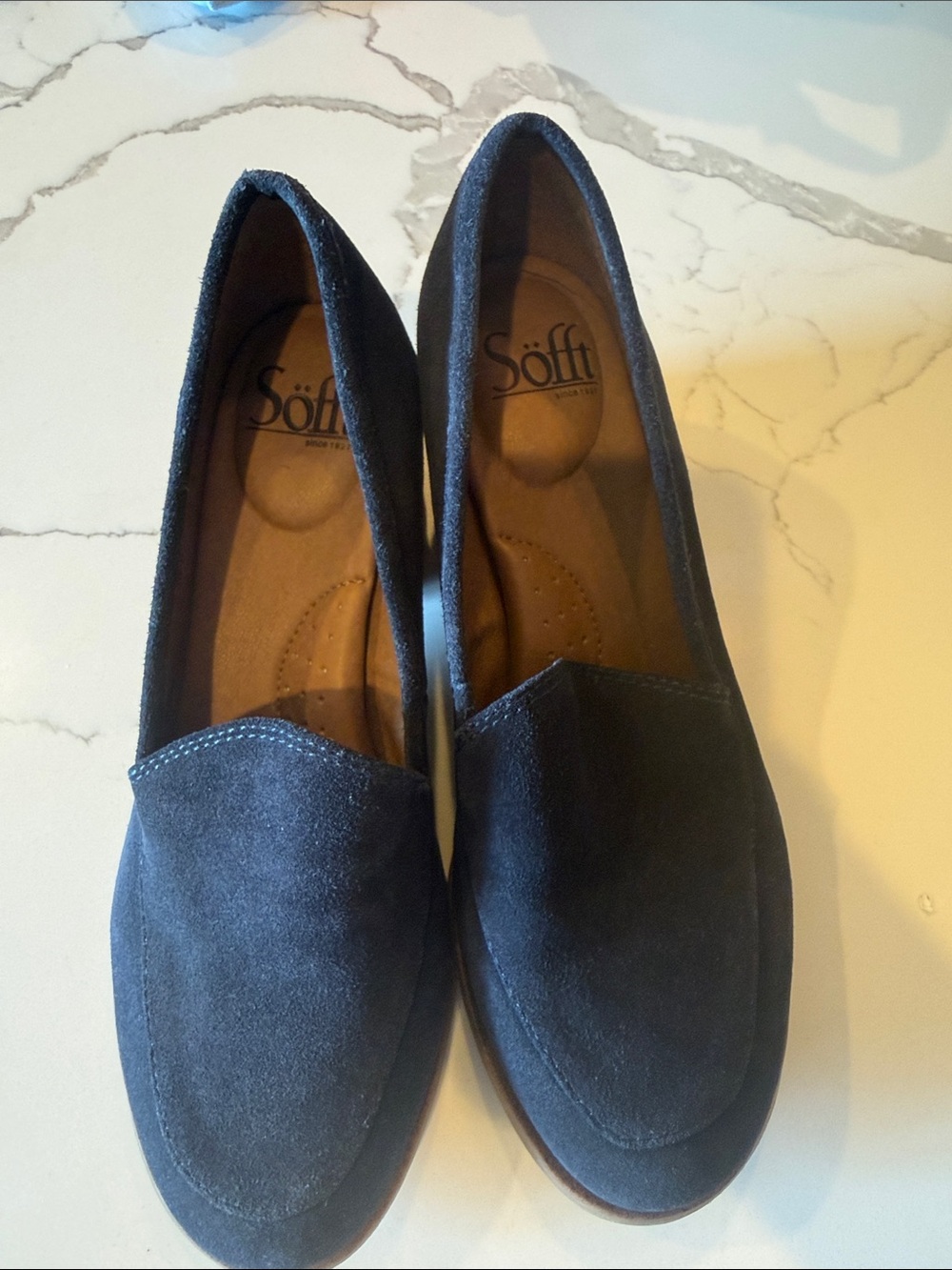 Söfft Navy Suede Casual Slip-On Loafers